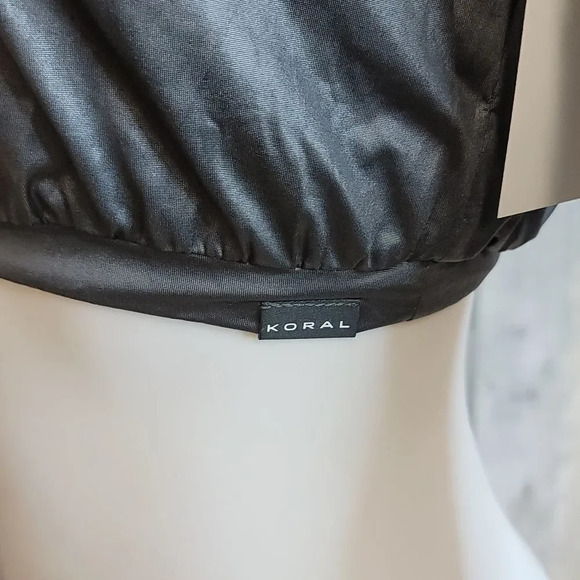 Koral Drawstring  Shimmer Off Shouder Crop Top - Picture 5 of 10